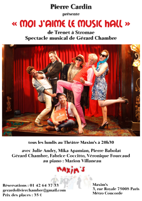 info - Affiche du spectacle Moi j'aime le Music Hall - de Trenet  Stromae...