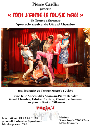 info - Affiche du spectacle Moi j'aime le Music Hall - de Trenet à Stromae...