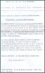 Studio Bertrand annonce Grard Chambre chante BREL